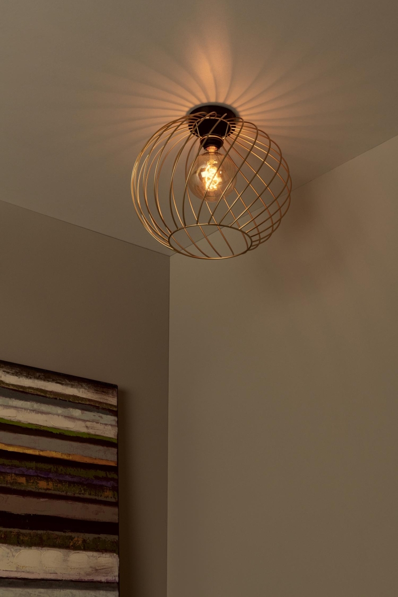 Lucide DANZA - zapustené stropné svietidlo - Ø 40 cm - 1xE27 - matné zlato / mosadz